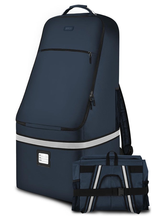 SINVICKO Car Seat Travel Bag - Padded Car Seat Carrier with Steel Cable Handle and Reflective Stripes, Large Durable Airport Gate Check Bag, Blue - Image 1