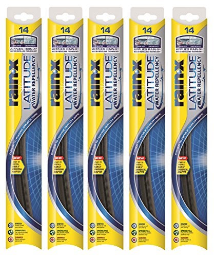 Rain-X 5079272-2-5PK Latitude 2-IN-1 Water Repellency Wiper Blade, 14" (Pack of 5) - Image 1