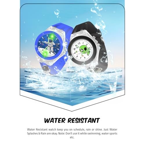 SPIKY Analog Watch For Kids Combo (Black & Blue) | 3D Cartoon | 7 Multicolor LED Luminous Lights with Silicone Strap | Best Birthday Gift | Analogue Wrist Watches For Boys & Girls | Age 3-10 Yrs | Pack of 2 - Image 5