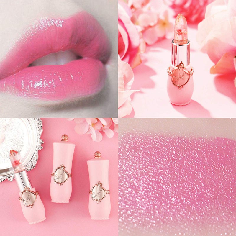 Petansy 6 Pack Crystal Jelly Flower Lipstick Set, Nutritious Temperature Change Lip Balm Long Lasting Moisturizer Lip Gloss Magic Color Change Lip Stick Set - Image 5