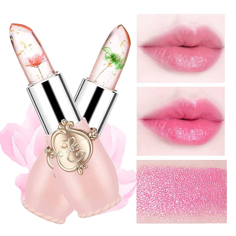 Petansy 6 Pack Crystal Jelly Flower Lipstick Set, Nutritious Temperature Change Lip Balm Long Lasting Moisturizer Lip Gloss Magic Color Change Lip Stick Set - Image 4