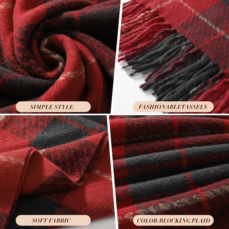 Pleneal Scarf for Women - Womens Winter/Fall Blanket Scarf, Long Plaid Shawls and Wraps, Cashmere Feel Fashion Pashmina Scarves - Image 3
