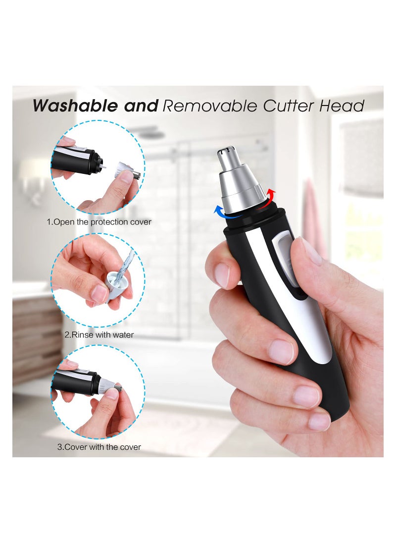 KASTWAVE Electric Nose Trimmer Ear Hair Trimmer for Men and Women Professional Painless Eyebrow Facial Hair Trimmer Battery-Operated Trimmer with IPX7 Waterproof Rotary Dual Edge Blades for Easy Cleansing  - Image 2