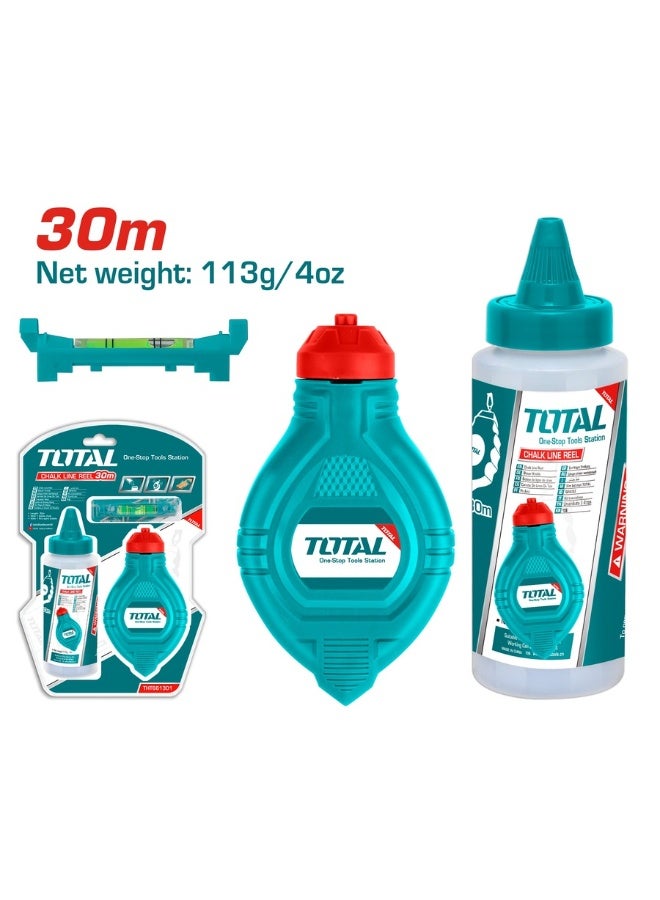 Total Chalk Line Reel 30m (THT661301) – Durable Marking Tool with High-Visibility Chalk for Construction, Carpentry, Masonry & DIY Projects - Image 2