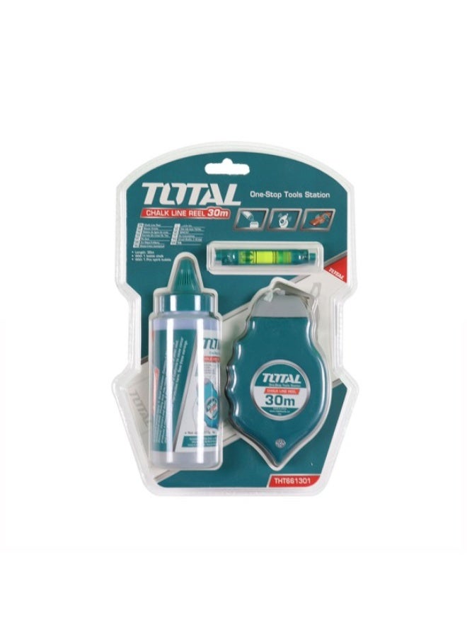 Total Chalk Line Reel 30m (THT661301) – Durable Marking Tool with High-Visibility Chalk for Construction, Carpentry, Masonry & DIY Projects - Image 1