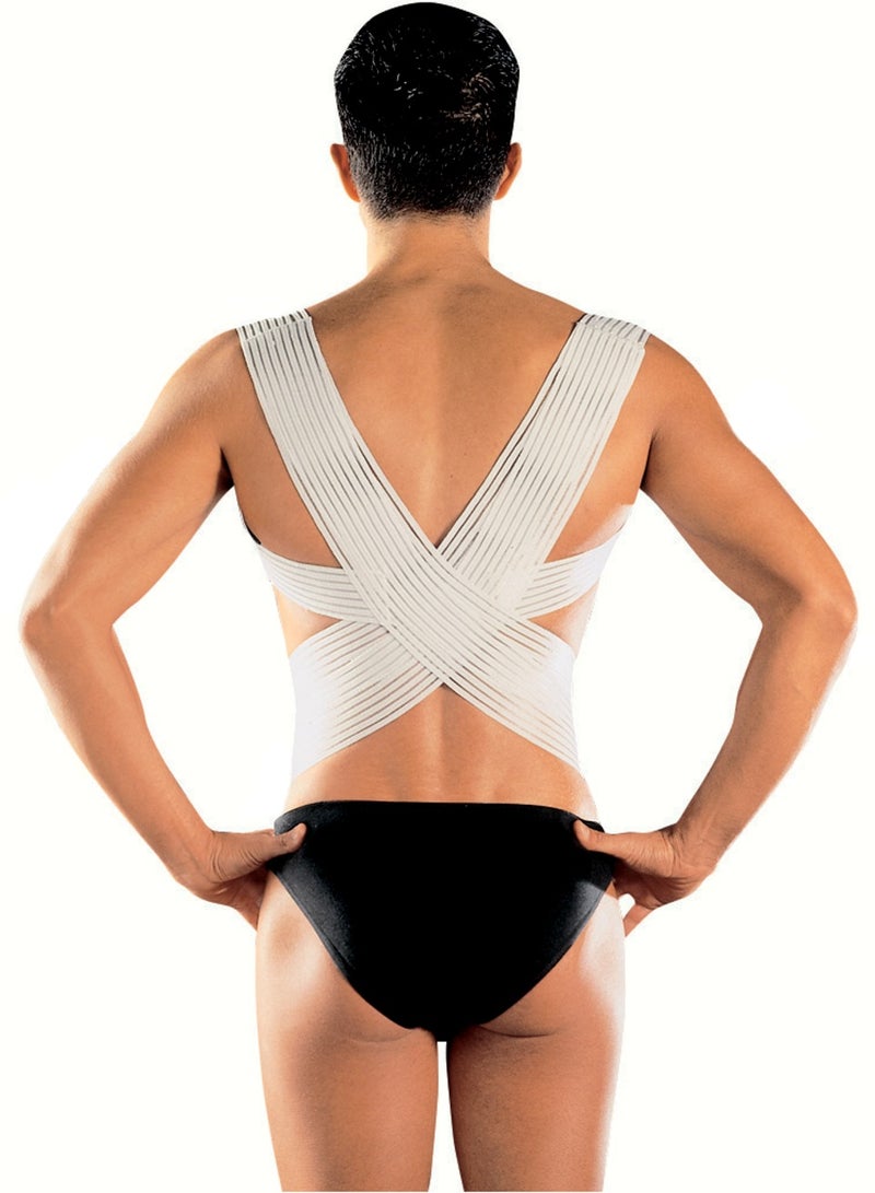 PAVIS Criss-Cross Back Support System – Clavicle & Posture Corrector for Men & Women, Adjustable Breathable Back Straightener, Shoulder & Neck Relaxation, Italy Brand, Bacteriostatic Material, 100% Cotton - Image 1