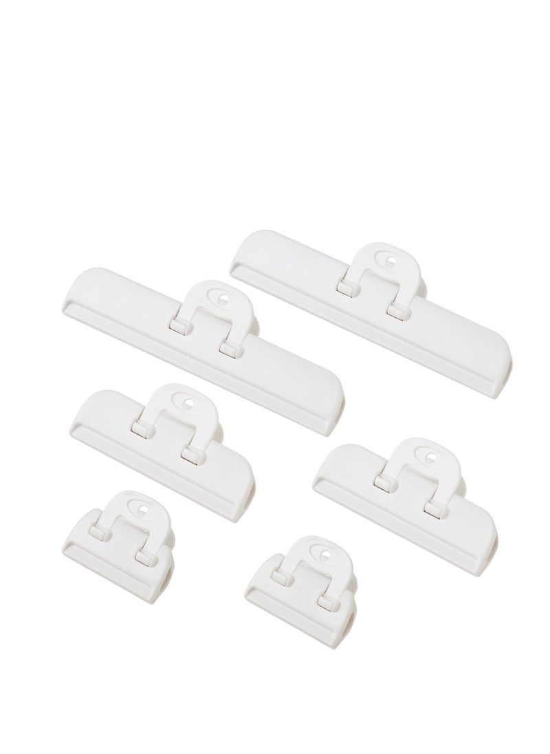 Y&D Chip Clips Bag Clips, Food Heavy Duty Snack Bags and Large for Storage, Bread Bags, (6 Pcs, White)  - Image 1