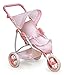 Badger Basket Foldable Jogging Style Doll Stroller Adjustable Handle Canopy Straps Basket Fits 1822 Dolls Lightweight Toy for Girls Ages 3 Pink Gingham Design - Image 2