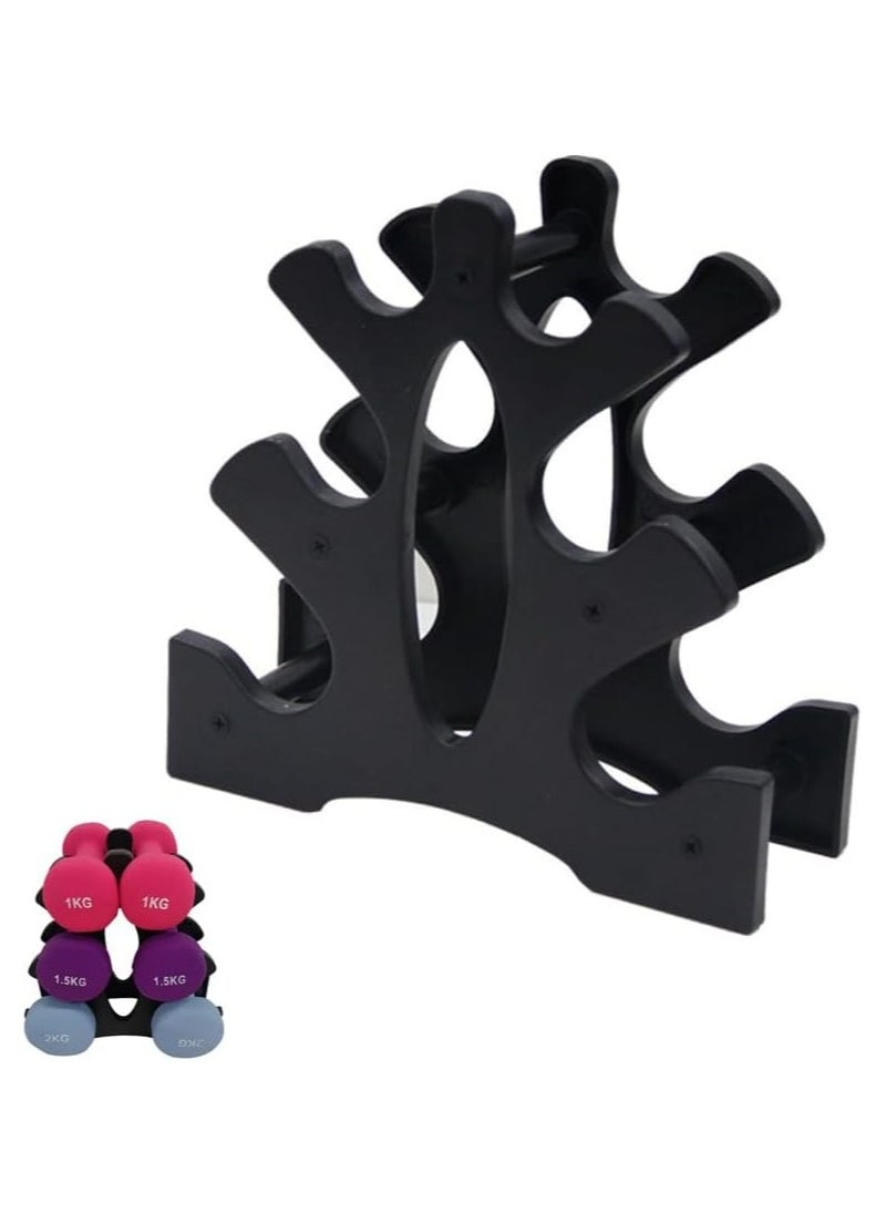 Oasisgalore 3-Tier Dumbbell Rack Stand for Home Gym - 20kg Capacity Weight Holder, Compact Storage  - Image 1