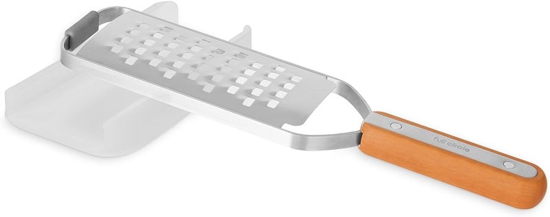 Full Circle Grate Expectations, Stainless Steel Coarse Grater with Food Catcher: Precision Grating, Easy Storage, and Eco-Friendly Design - Makes a Great Cheese, Vegetable, and Potato Grater - Image 1