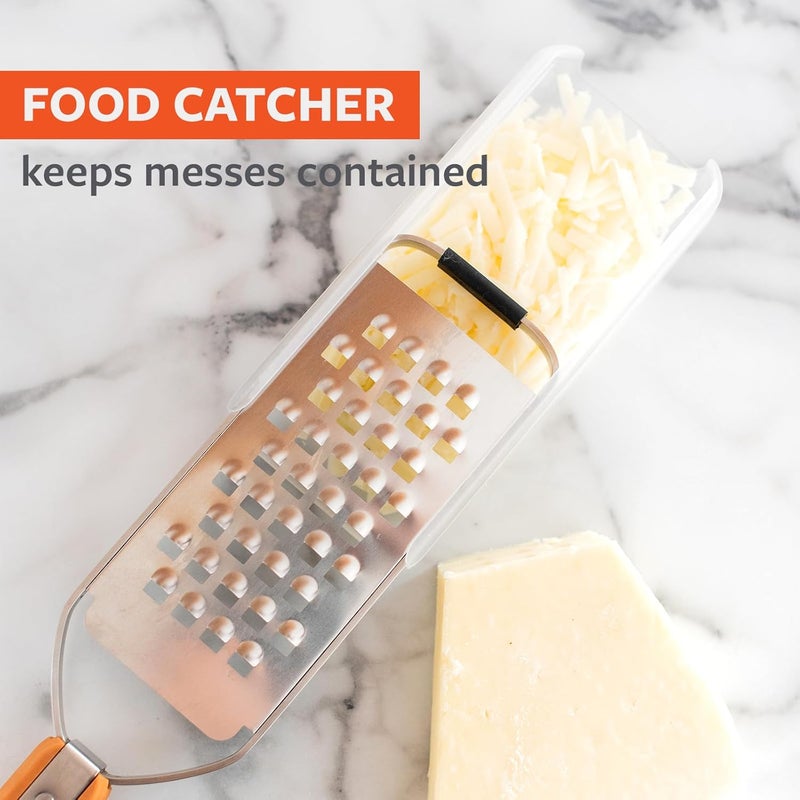 Full Circle Grate Expectations, Stainless Steel Coarse Grater with Food Catcher: Precision Grating, Easy Storage, and Eco-Friendly Design - Makes a Great Cheese, Vegetable, and Potato Grater - Image 3
