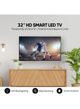 32 Inch Smart LED TV | HD 1366 x 768 Resolution | Android TV with Wi-Fi & DLNA | Quad-Core Processor | 16W Speaker Power | 2x HDMI, 2x USB | Netflix, YouTube, Shahid NTV3200SLED / NTV3200SLED4 Black - view 2