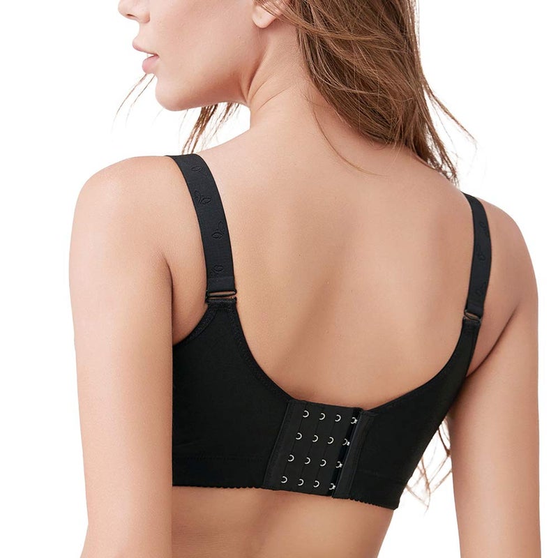 FallSweet Padded T Shirt Bras for Women Push Up Comfort Underwire Brassiere 34A to 44C (Black,44C) - Image 3
