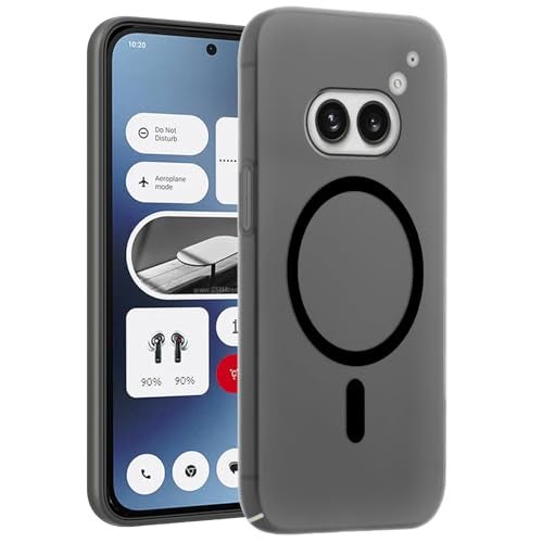 SHINESTAR Back Cover for Nothing Phone 2A 5G | Frosted Semi-Transparent Slim Case | Only Compatible with Wireless Magnetic Accessories | Hard Back, Matte Finish – Black - Image 1