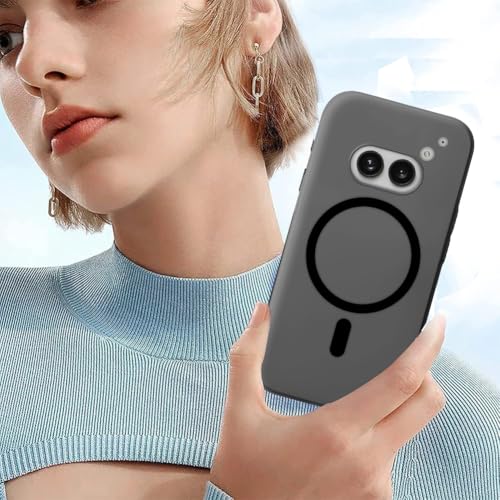 SHINESTAR Back Cover for Nothing Phone 2A 5G | Frosted Semi-Transparent Slim Case | Only Compatible with Wireless Magnetic Accessories | Hard Back, Matte Finish – Black - Image 5
