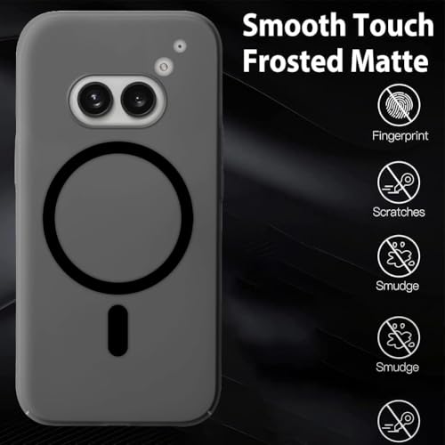 SHINESTAR Back Cover for Nothing Phone 2A 5G | Frosted Semi-Transparent Slim Case | Only Compatible with Wireless Magnetic Accessories | Hard Back, Matte Finish – Black - Image 2