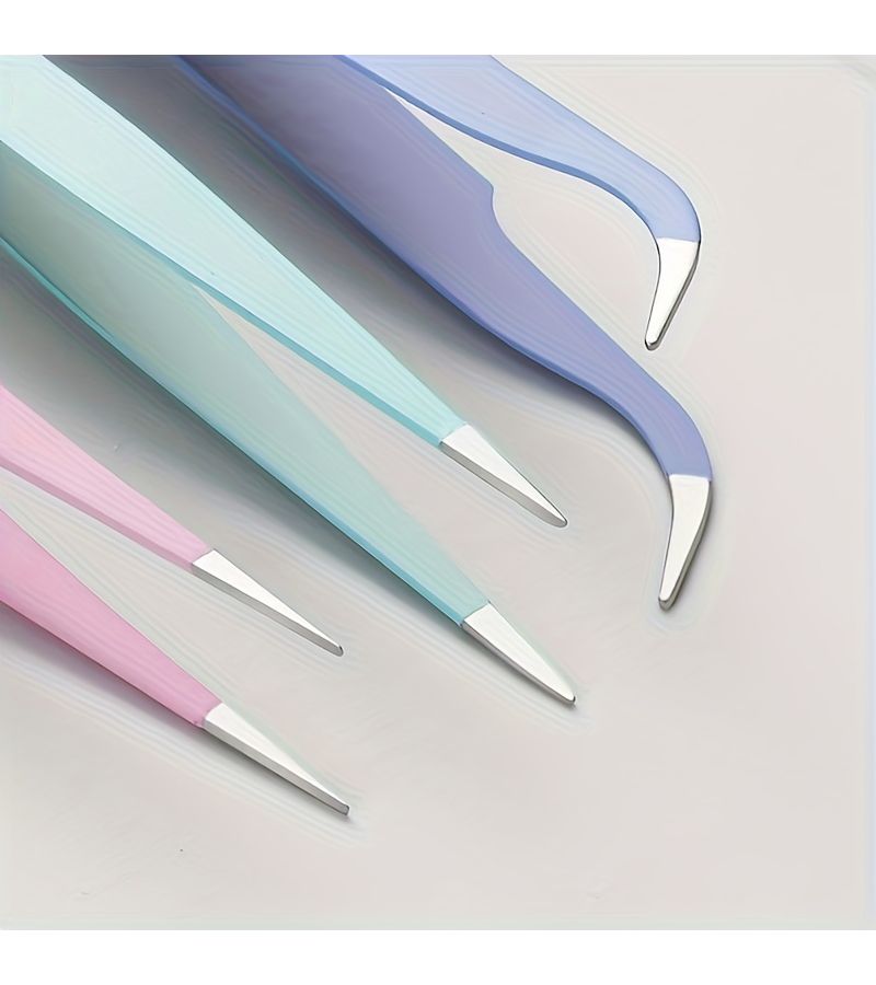 5 Piece Assorted Craft Tweezers Set Precision Stainless Steel Tools for DIY Scrapbooking Nail Art - Image 4