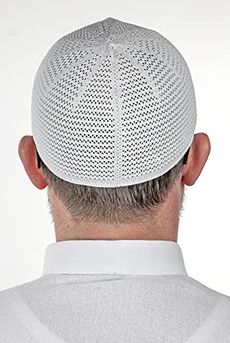 İhvan Online قبعات كوفي تركية فاخرة للمسلمين للرجال، طاقية، تكه، بيجي، قبعات إسلامية، هدايا إسلامية، مقاس قياسي، أبيض - Image 3