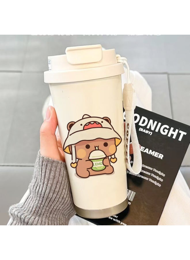 One Or Two Bubu Cups, Stainless Steel Insulated Water Cups, Coffee Portable Double-drink Direct-drink Straws, High-looking New Style