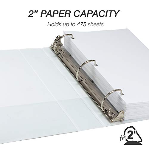 Samsill Durable 2 inch 3 Ring Binder, Made in USA, D Ring Binder, FSC 100% Recycled Chipboard, White, 4 Pack - Image 3