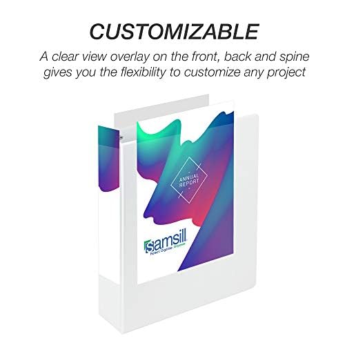 Samsill Durable 2 inch 3 Ring Binder, Made in USA, D Ring Binder, FSC 100% Recycled Chipboard, White, 4 Pack - Image 4