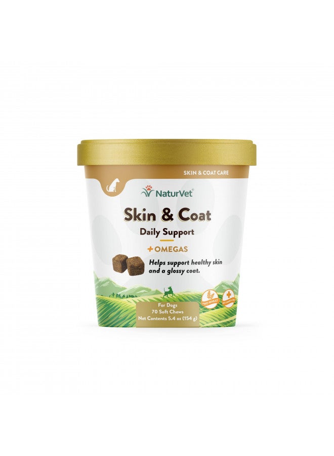 NaturVet NaturVet Skin and Coat Plus Breath Aid for Dogs, 70 ct Soft Chews, Made in The USA with Globally Source Ingredients - Image 1