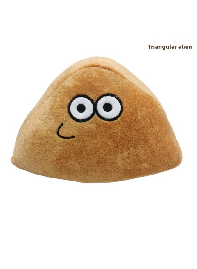 Triangular Pumpkin Plush Toy Soft Stuffed Doll Alien Game Surrounding Cartoon Character Gift PP Cotton Filled Triangular Plushie-Specifications:Yellow Triangle-Color:Single Vacuum - Image 1