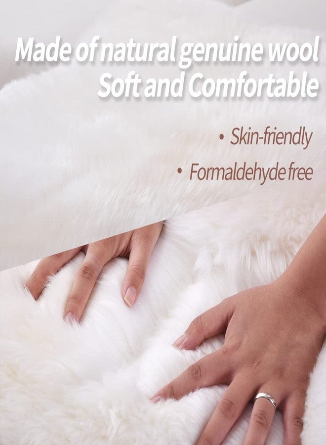 IRIWOOL Premium Genuine Fur Sheepskin Rug Real Australia Sheepskin Natural Luxury Fluffy Lambskin Fur Area Rug Seat Covers for Kids Bedroom Sofa Chair Cover (Single Pelt/2ft x 3ft, Black) - Image 5
