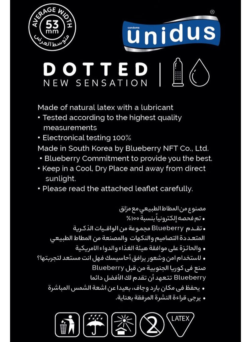 Unidus Condom - DOTTED - New Sensation - Lubricated Condoms for Men, Pack of 12 - Image 4