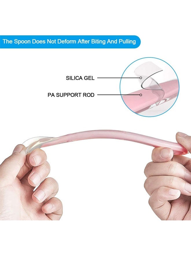 Baby Silicone Spoons, 4PCS Baby Training Feeding Spoons for First Stage 4 Months Toddlers, Infants Utensils Feeding Supplies, Soft Tip BPA Free Gum-Friendly Dishwasher Boil-Proof - Image 5