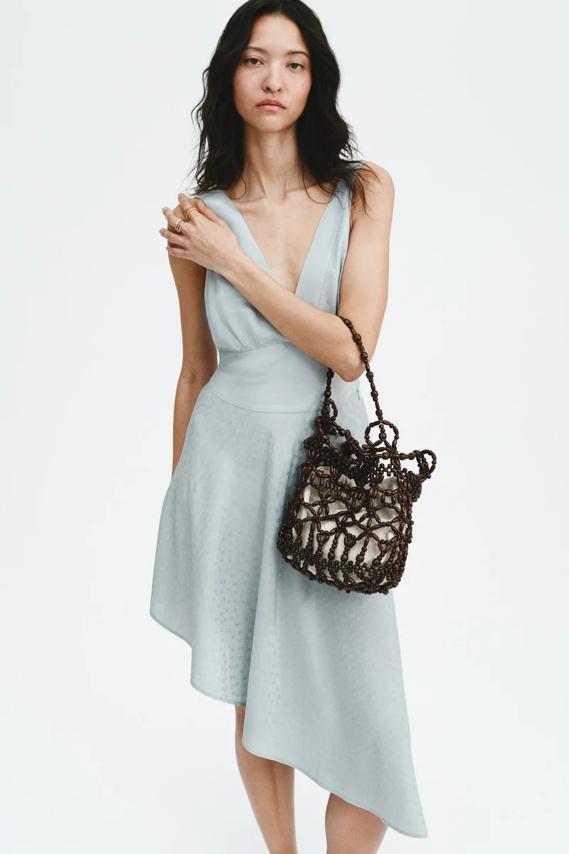 H&M  Asymmetric jacquard-weave dress for Women | Best Price UAE