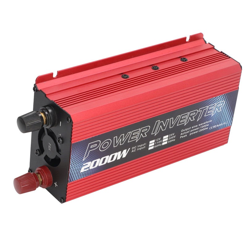 Rohs 2000W Power Inverter DC 12V to AC Modified Sine Wave - 1000W Actual Power Aluminum Alloy with 6 Protections - Silent Fan Design for Vacation Camping - Image 5