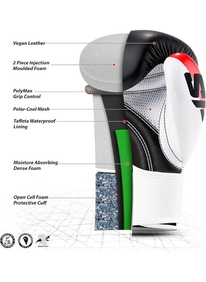 ستاربرو قفازات ملاكمة T20 للمبتدئين لتدريب الشباب في الملاكمة والكيك بوكسينج واللياقة البدنية وتمارين الملاكمة للأطفال تتوفر بمقاسات 113 و170 جم وبالألوان أزرق وزهري وأبيض من ستاربرو (أسود، 170 جم) - Image 3