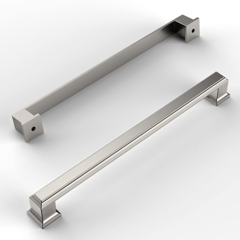 Amerdeco 10 Pack Brushed Satin Nickel Cabinet Pulls 10 Inch256mm Hole Center Cabinet Hardware Kitchen Cabinet Handles for Bathroom Drawer Pulls Dresser Pulls ZH0001