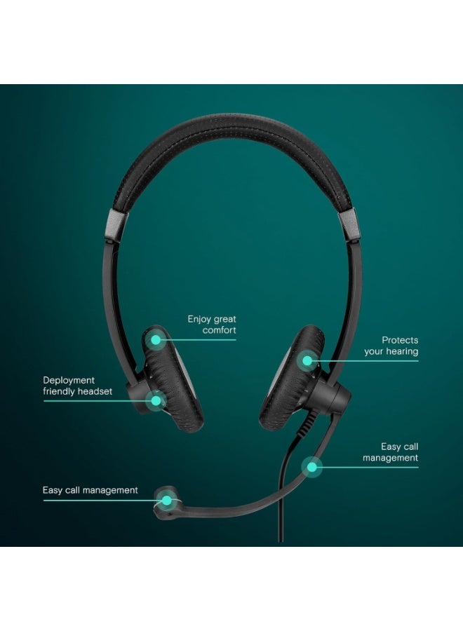 EPOS سماعة سنايزر SC 75 USB MS (507086) - سماعة أعمال مزدوجة الجوانب | لسكايب للأعمال، مع الهاتف المحمول، الجهاز اللوحي، الهاتف البرمجي، والكمبيوتر | صوت عالي الدقة وميكروفون مانع للضوضاء (أسود) - Image 4