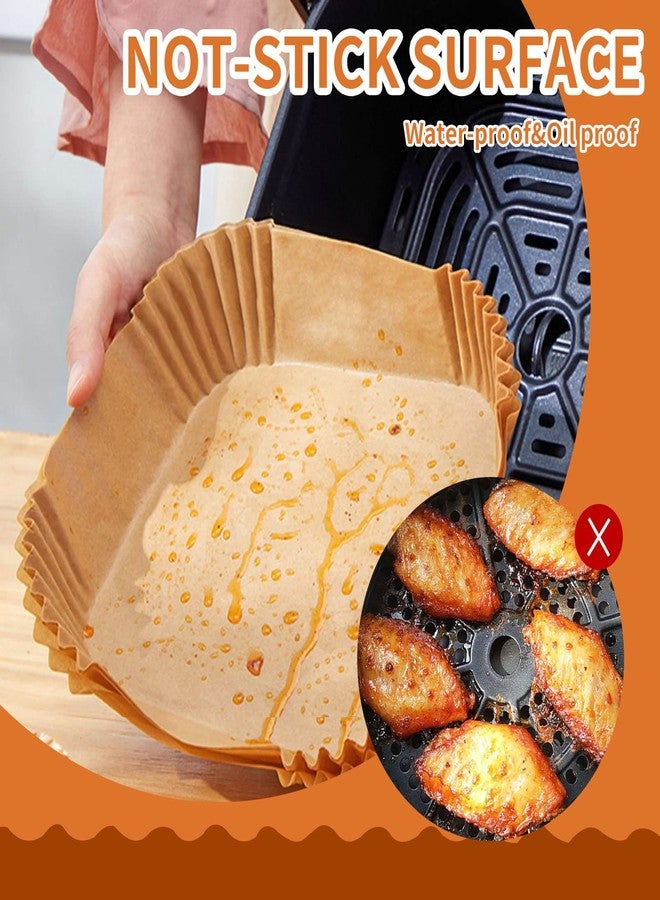 GOFFUGT Air Fryer Liners Disposable Square, 100PCS 7.9 INCH Airfryer Liners, Natural Non-stick Parchment Paper for Air Fryer Oil-proof Water-proof, Paper liners for air fryer, Steamer, Baking, Microwave Etc - Image 4