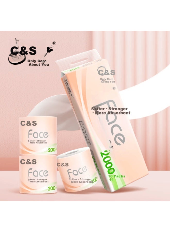 Clean And Soft C&s Core Roll Paper Pink Face 4-ply 200g 10 Rolls Pj214-60r Single Pack - Image 2