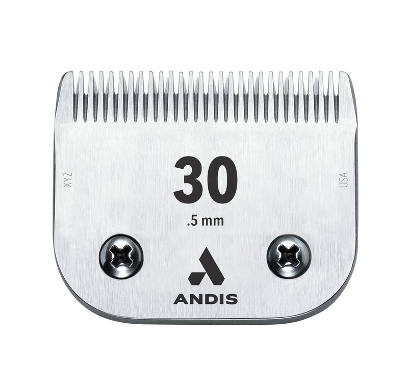 Andis Ultraedge Detachable Clipper Blade for Pet Groomers: Crome Finish, Rust Resists, Easy Use, Secure Fit - Size 30 (0.5 mm) - Image 1