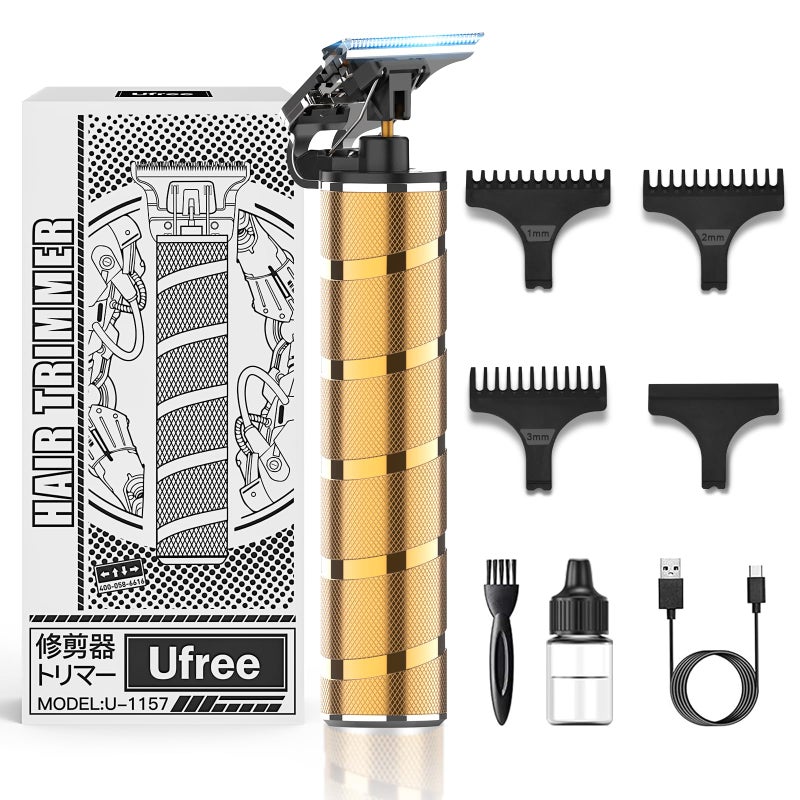 UFREE مكينة حلاقة الشعر واللحية Ufree للرجال احترافية، ماكينة حلاقة كهربائية للرجال، شفرات T بدون فراغ، مقصات حلاقة للقص الشارب والوجه، هدايا للرجال - Image 1