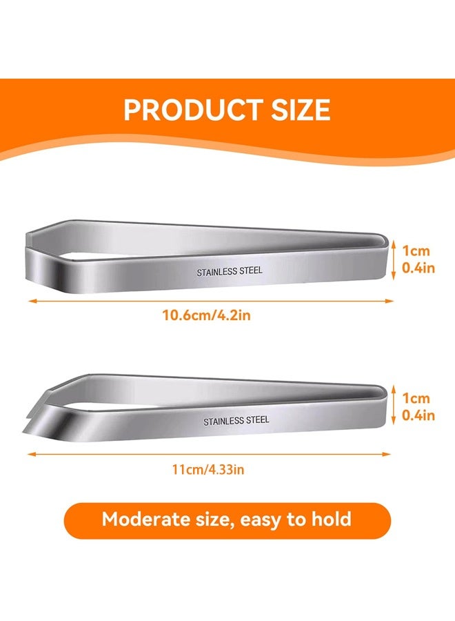 2Pcs Fish Bone Tweezers Set, Professional Stainless Steel Flat and Slant for Removing Fish Bones, Plucking Feathers - Image 2