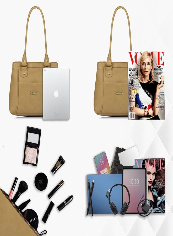 Fostelo Women's Hynes Satchel Tote Handbag for Women | Ladies Purse | Stylish Shoulder Bag | Gift For Women | Beige - Image 4