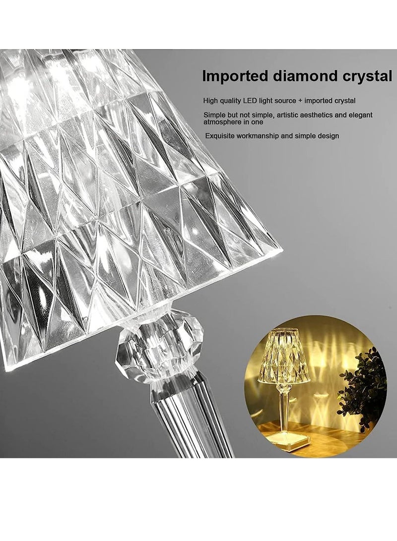 ELTRAZONE Crystal Table Lamp, LED Night Light Bedside Lamp with USB Charging Port,Acrylic Touch Control LampDecoration Desk Nightstand Lamps,Decorative for Living Room Bedroom - Image 5