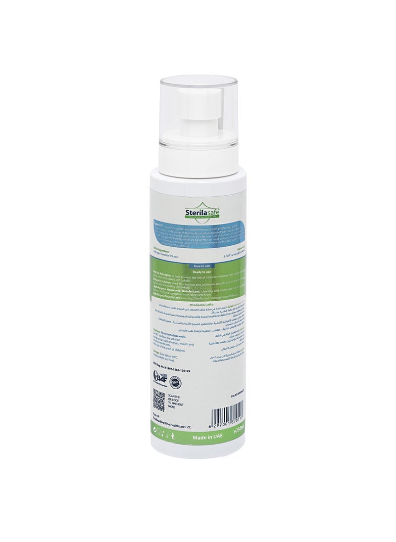 Sterilasafe Pure HP Food Grade, Hydrogen Peroxide 3%, H2O2, First Aid Antiseptic Spray, 250 ml - Image 2
