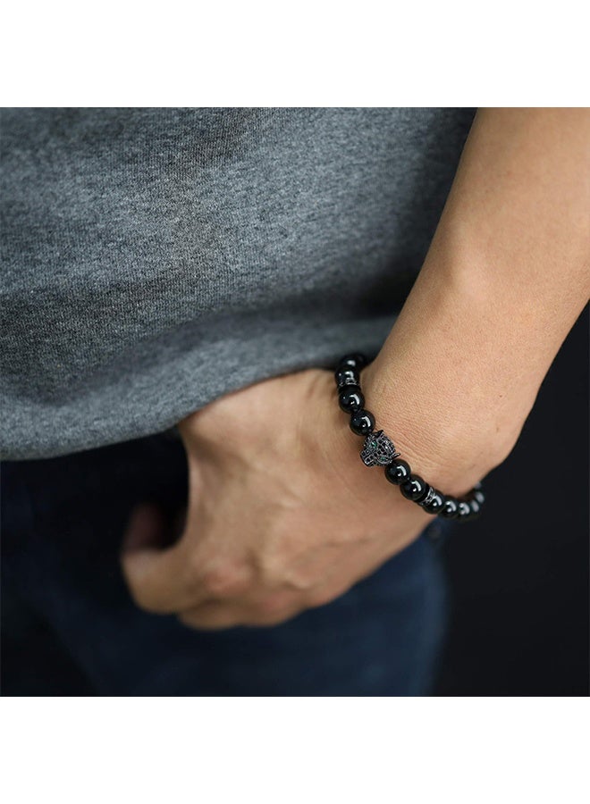 Black Agate Beaded Bracelet, Fashionable Black Panther Elements, Bringing Strength and Courage, Gift for Men and Women - Image 2