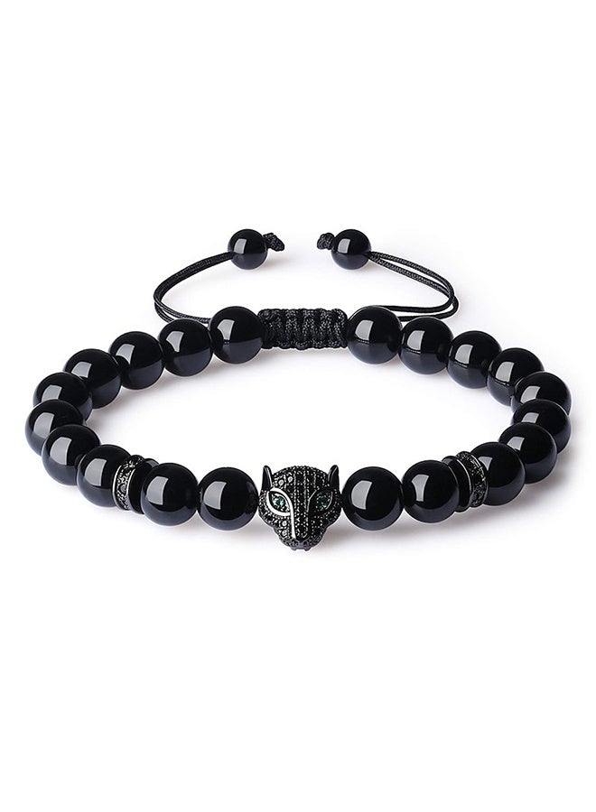 Black Agate Beaded Bracelet, Fashionable Black Panther Elements, Bringing Strength and Courage, Gift for Men and Women - Image 1