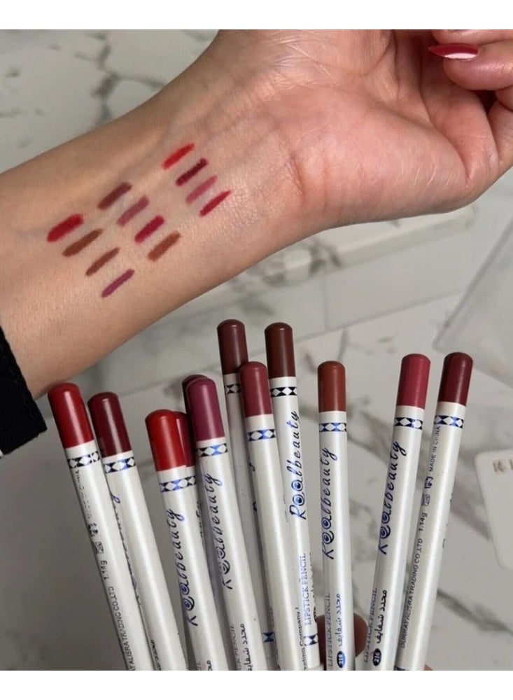 ريال بيوتي مجموعة أقلام تحديد الشفاه مكونة من 12 قطعة متعدد الألوان - Image 2