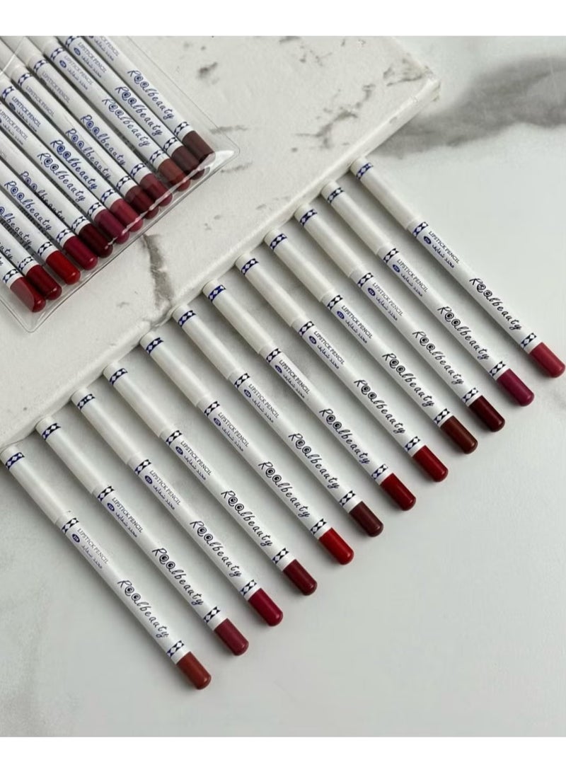 ريال بيوتي مجموعة أقلام تحديد الشفاه مكونة من 12 قطعة متعدد الألوان - Image 3
