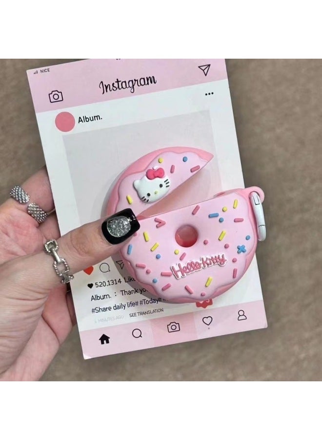 Year Headset For Apple 4 Generation AirpodsPro2 Cartoon Cute Protective Shell Premium-Color:Donut Kt With Hook-Applicable Models:Airpods Pro/Pro2