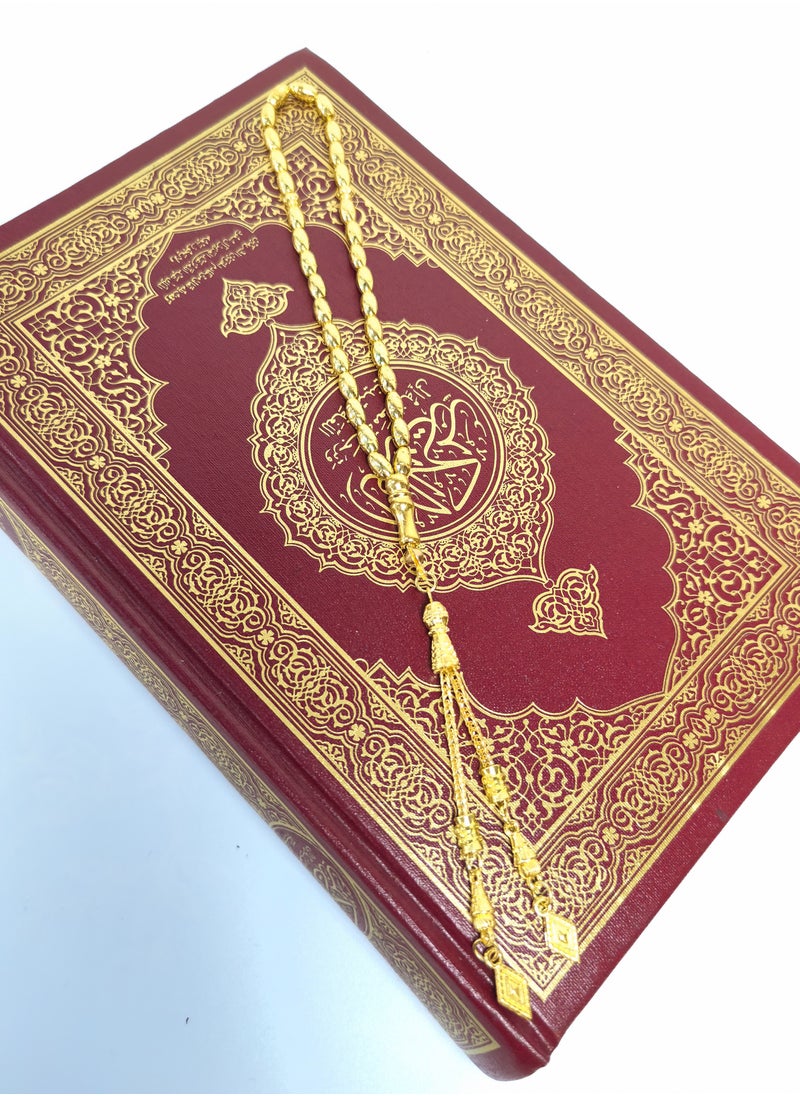 Fianser Tasbih 33 Prayer Beads 4*7 mm Golden Tasbeeh Zikr Muslim Islamic Arabic Tassels Luxury Exquisite  - Image 4