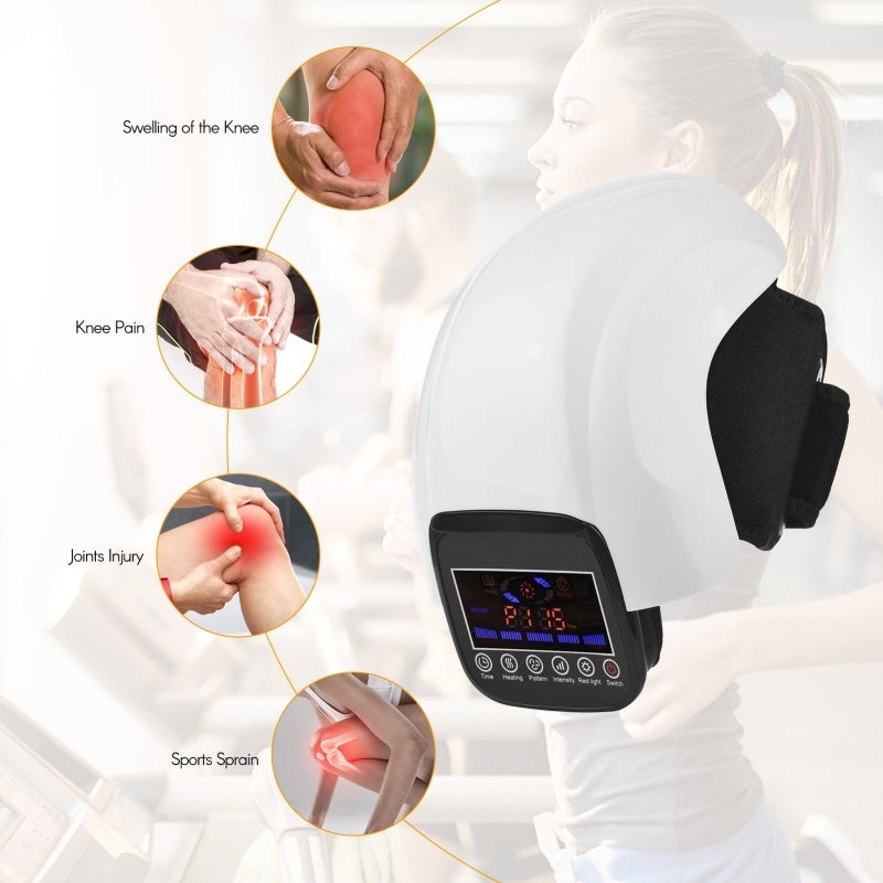 Knee Massager: White PC Material Portable Massage Device - 3 Adjustable Heat Settings 3 Massage Patterns 3 Intensity Levels Built-In Lithium Battery for Joint Pain Relief Arthritis Recovery Home Use - Image 5